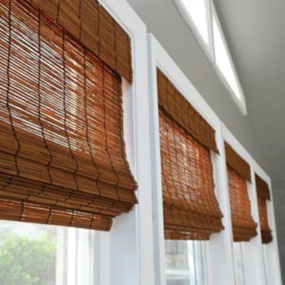 China ROMAN Cordless Spring Roman Bamboo Lamp Shades With Bamboo Drapery Shades for sale