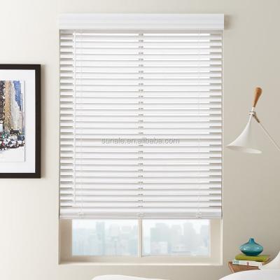 China 2 Inch Faux Wood Slat Blinds 50MM PVC Venetian Roller Shades Horizontal Pattern Window Curtain for sale