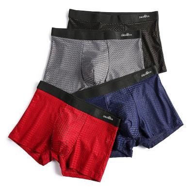 China Factory Supply Antibacterial Quick Dry Polyester Mens Boxer Briefs Breathable Mid Rise L-3XL for sale