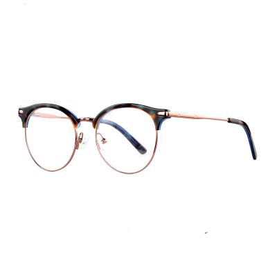 China Optical Eyewear Women Reading Glasses Metal And Covering Round Glasses Prescription Optical Frames for sale