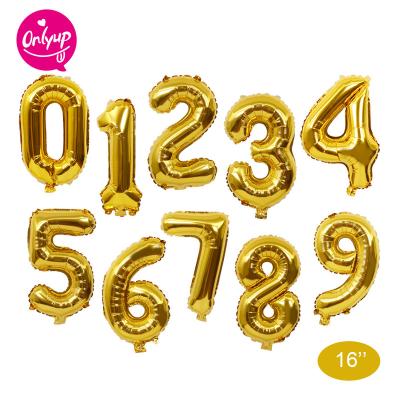 China Promotional Toy Drop Shipping 16inch gold foil helium number globos birthday party balloon decorations foil wolf number metallic balloons for sale