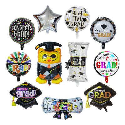 China Fiesta Gift Toy Student Happy Graduation Globos Round Happy Birthday Congratulations College Graduated Decoration Helium Balloon for sale