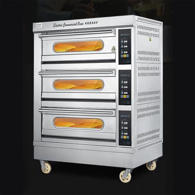 China Large Visual Stained Glass Fast Delivery In Stock Commercial Industrial Pizza Oven Kilns For Bread Baking Automatic Electric Cake Baking for sale