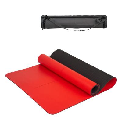 China Non Slip Mat with Body Alignment Line. Best for Yoga, Pilates, Exercise, Workout, Bikram and Hot Yoga for sale