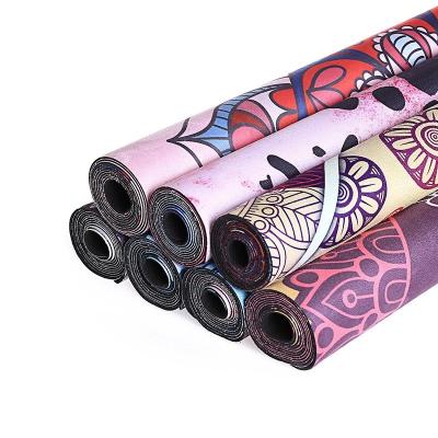 China Travel Yoga Mat/Eco Friendly Material  Ultra Thin Microfiber Printing Natural Rubber Yoga Mat 1.5mm,foldable Mat for sale