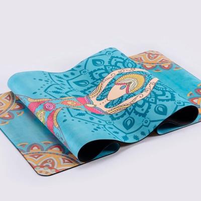 China Custom digital printing yoga mat, full color printing  Eco Friendly Digital Printed Suede Yoga Mat, Vivid printing for sale