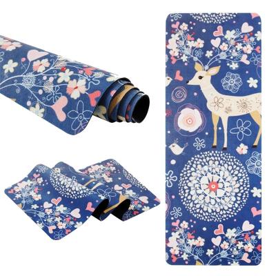 China Color Printing Suede Anti-Slip Yoga Mat, Gymnastics Mats,  Microfiber mats for Hot Yoga Pilate, Suede mat manufacture for sale