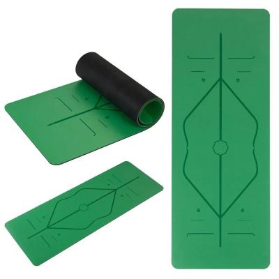 China Natural Rubber Yoga Mat, Body alignment lines Non-Slip Fitness pad 5mm Excercise Pad for sale