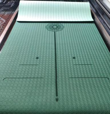 China Two Tone Yoga Mat / Harmless Thermoplastic Elastomer, Comfortable Non Toxic Fitness Mat, non skid yoga mat dark green for sale