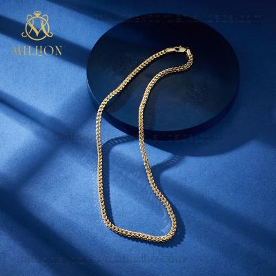 China Twisted Cuban Necklace Color Solid Gold Chain LT127 4N20 Heavy Duty 18k Gold Plated Stainless Steel Thick Chain Necklace for sale