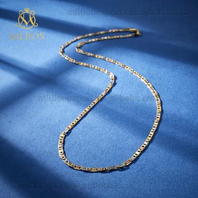 China Casual/Sporty LT143 Oro Laminado Gold Filled Tri Color Figaro Chains Tri Tone Gold Solid Diamond Cut Chain Necklace For Women for sale