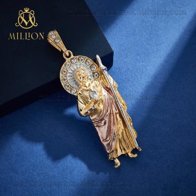 China Million Religious Simple San Judas Tadeo Jude Charm 14k Gold Plated Religious Pendant Fashion Faith RX170 for sale