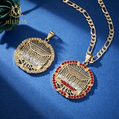 China Punk Hiphop DZW6000 Round Pendant 18k Gold Plated Last Supper Custom Necklace Pendants Hiphop for sale