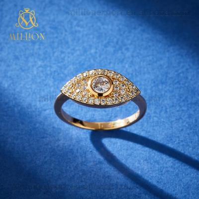 China Latest LadiesJjewelry Fashion Evil Eye Brass Zircon Pure Copper Inlaid Ring JZW507 Evil Eye Ring for sale