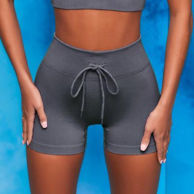 China Breathable High Waisted High Support Belt Women Seamless Yoga Sports Shorts Woman Gym for sale