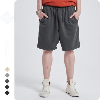 China New Style Breathable Casual Straight Fried Color Drawstring Loose Shorts Summer Cotton Custom Empty Shorts For Men for sale