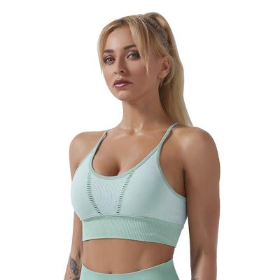 China Fashion Sports Bra Fitness Breathable Tight Running Yoga Bra Seamless Yoga for sale