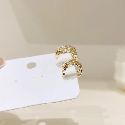 China ALLOY Korea micro simple inlaid earclip without earrings set 2021 new tide simple light luxury temperament women earclip earclip for sale