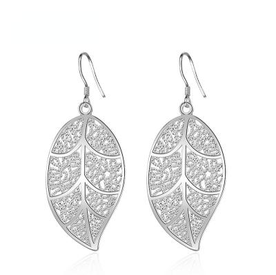 China 2022 Fashion Trendy Silver Plated Hollow Tree Korean Jewelry Earrings Leaves Birthday Wedding Women's Earrings Long Earrings for sale