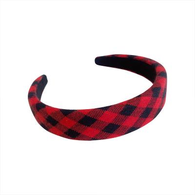 China French Korean female net celebrity retro headband love plaid fashion style simple temperament pressure hairpin headwear for sale