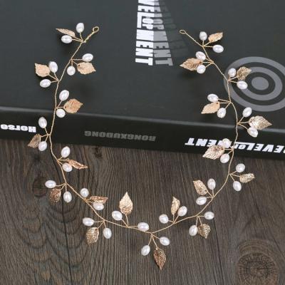 China ALLOY Korean version of sweet and cool gold AC bridesmaid bridesmaid hair band leaf bride dress wedding hair wedding headpiece for sale