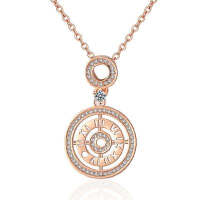 China 2022 Religious Student Birthday Wedding Gift of the necklace 18k Rose Gold Necklace Set Numbers Diamond Necklace Gold Silver Ladies fashion for sale