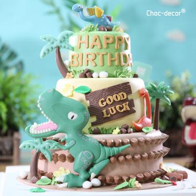 China Sustainable Colorful Creative Dinosaur Park Theme Cake Decoration DIY Chocolate Silicone Mold for sale