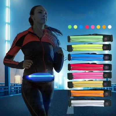 China Other Hot Sale Promotional Product Custom Reflective Led Flashing Sport Waist Bag Elastic Running Belt for sale