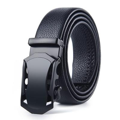 China New Simple Decorative Belt Pattern Alloy Belt Simple Decorative Alloy Daily Life Genuine Leather Men's Belt Automatic Buckle for sale