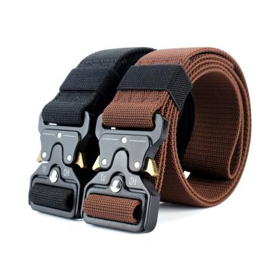 China Fashion Outdoor Wild Elastic Woven Elastic Woven Casual Men's Belt New Tactical Single Vintage Button Buckle Grip Belt Waist Belt Belt for sale