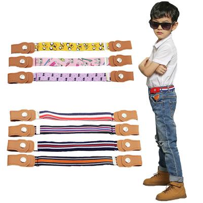 China Child Kids Elastic Buckleless Belt No Buckle Stretch Canvas Belt for Boys Girls Kids Adjustable Belts for Jeans Pants Child Elastic Buckleless Belt for sale