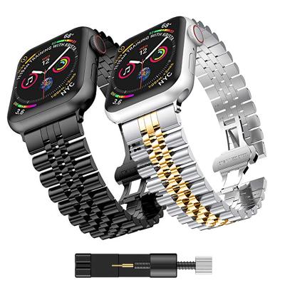 China Stainless Steel Metal Strap For Apple Watch 6 5 4 Se Band 40mm 44mm Metal Replacement Strap For iwatch 3 2 42mm 38mm Metal Stainless Steel Strap for sale