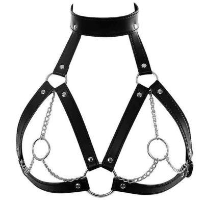 China 2022 New Fetish Bondage Collar Body Harness Luxury Sex Toys BDSM Adult Products For Couples Sex Bondage Belt Chain Slave Breasts Woman for sale