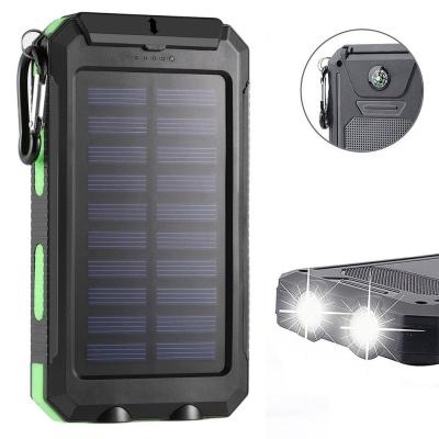 China Waterproof Solar Panel Charging 2020 Custom Logo Dual USB Mobile Phone Battery Charger Solar Power Bank for sale