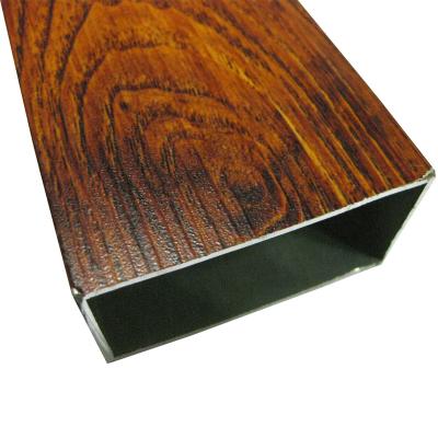 China Aluminum Rectangular & Hot Selling Square Tube Custom Size Wood Grain Aluminum Tube Profile Square Tube for sale