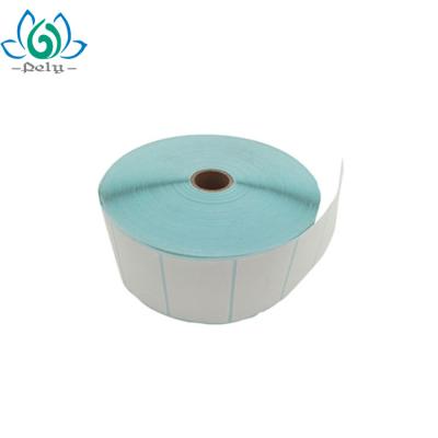 China Waterproof Empty Blue Back Label Paper Thermal Sticker In Roll for sale