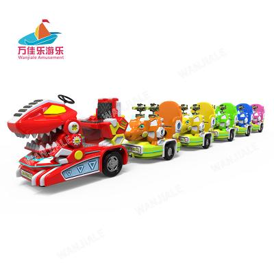 China Electric Metal Amusement Battery Funfair Shooting Game Kiddie Kids Rides On Trackless Zombie Train for sale