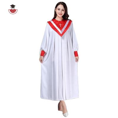 China School uniforms Comfortable heavy gauze fabric four seasons falling red saint's long-sleeved choir shawl costume graduation dress for sale