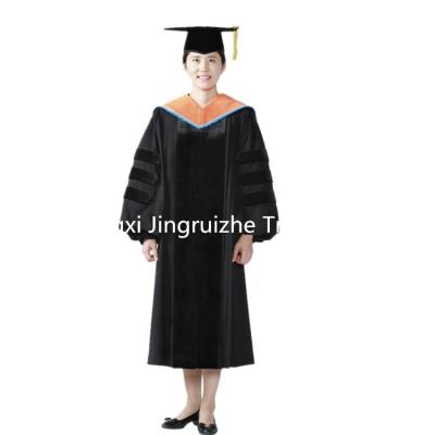 China Cozy School Uniforms Adult Graduation Gown Customized Factory Matte College Graduation Gown Cowls And Hats for sale