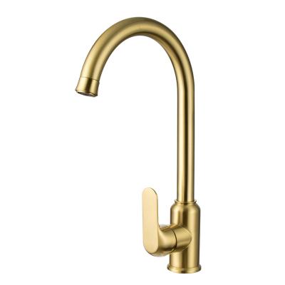 China Kitchen Faucet Water Mixer Taps Stainless Steel Single Handle Electric Gold Single Handle Hot And Cold Faucet For Sink for sale