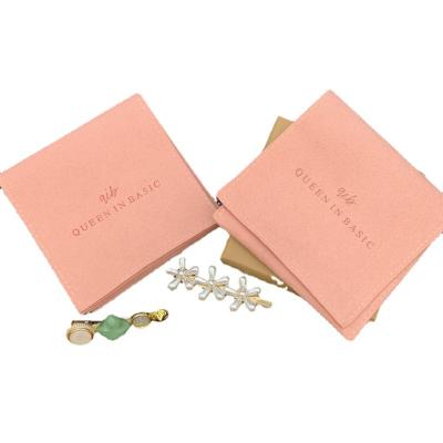 China Suitable For Jewelry Packaging Custom Printed Microfiber Envelope Rose Jewelry Pouch And Gift Packaging Bag for sale