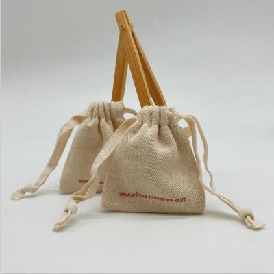 China Recyclable natural cotton canvas luxury dust bag for handbag with flat cotton ribbon for sale