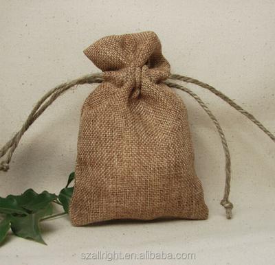 China Reusable Eco - Friendly Jute Drawstring Bag Pouches For Wheat , Rice And Coffee Beans Packing for sale