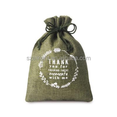 China Recyclable Christmas Santa Christmas Jute Soap Pouch Color Bag Custom Logo Printing Small Candle Drawstring Bags for sale