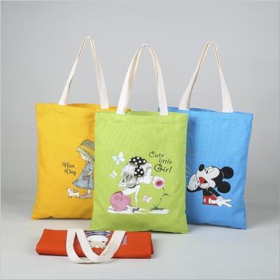 China Shopping Canvas Tote Bag Blank Custom Print Eco-Friendly Design Reusable Cotton Cartoon Tote Bag Wholesale for sale