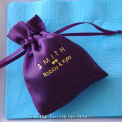 China BIODEGRADABLE Satin Bag Personalized Favor Bag Colors Custom Printed Indian Wedding Favor Bags for sale