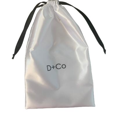 China BIODEGRADABLE custom silk satin bag 10*4 inch logo hair bag drawstring 40*30 cm silk bag hair wig packaging for sale