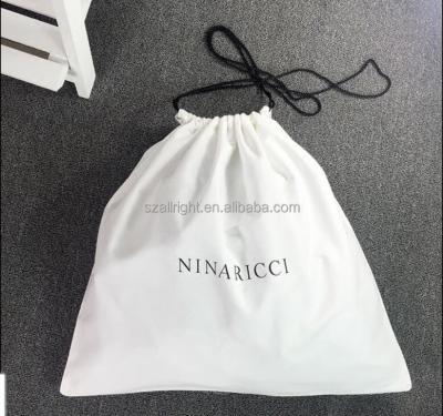 China Wholesale Recyclable White Cotton Canvas Custom Drawstring Gift Shoe Dust Bag Covers For Handbag for sale