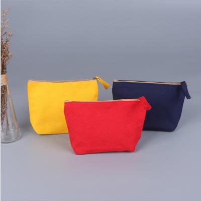 China BIODEGRADABLE Cotton Small Cosmetic Makeup Pencil Case Bag Canvas Zipper Pouch for sale