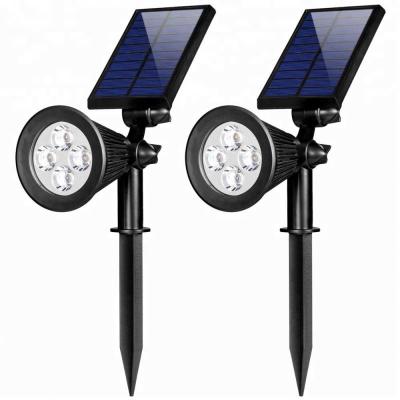 China Outdoor Adjustable Solar Garden 4 LED Spot Light Solar Garden Lights For Pathway for sale